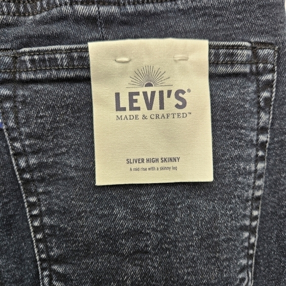 Levis Jeans Made & Crafted Size 27 High Waist Skinny Zippered Leg Dark Wash NWT - Picture 15 of 16